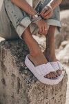 Dámské pěnové sandály na platformě s přezkou Bílá Caramel 38