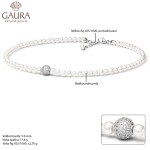 Perlový náhrdelník Rosie 5-6 mm řiční bílá perla, stříbro 925/1000, 39 cm + 3 cm (prodloužení) Bílá