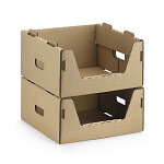 15 x Kartonový stohovatelný box s čelním otvorem 800x600x360mm
