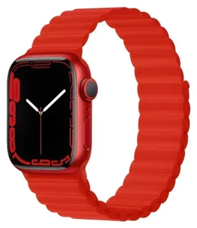 Devia Deluxe Sport 3 červená / Řemínek pro Apple Watch / 40/41/42 mm / silikonový / magnetický (6938595364778)