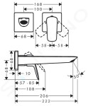 HANSGROHE - Logis Umyvadlová baterie Fine pod omítku, 2-otvorová instalace, EcoSmart, chrom 71256000