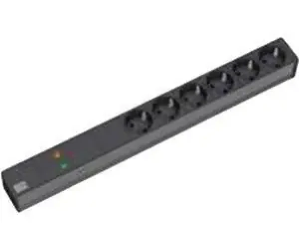 Bachmann zásuvkový panel 19" černá / Zásuvkový panel / 6x zásuvka / 19" rack / bez vypínače (333.536)