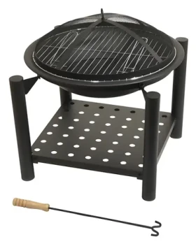 CATTARA Ohniště SABATINI s grilovací mřížkou a poklopem / O 48 cm / 54 x 55 x 54 cm (13015)