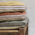 MADAM STOLTZ Bavlněná matrace Dusty Green 60 × 140 cm, zelená barva, textil