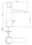 CERSANIT - Stojánková umyvadlová baterie INVERTO, páková, chrom + černá páčka S951-300