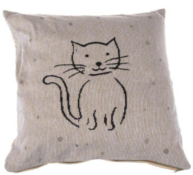 Návlek na polštář - kočka - přírodní
