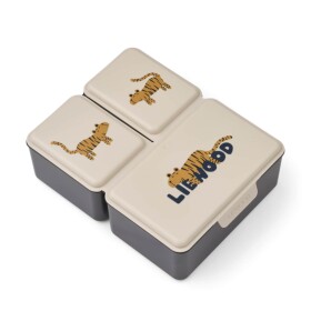 LIEWOOD Svačinový box Driss Tiger / Sandy 1,2 l, béžová barva