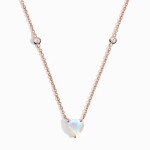 Royal Fashion náhrdelník 14k zlato Vermeil GU-DR23100N-ROSEGOLD-MOONSTONE-TOPAZ
