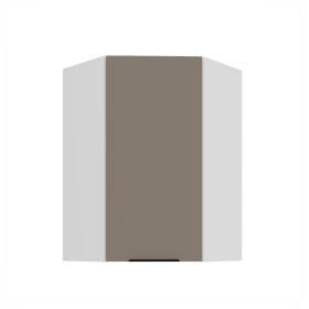 Horní rohová skříňka Aria 60x60 GN-90 1F (45°) Barva korpusu: Bílá, Barva dvířek: TA - Sandgrau AFM