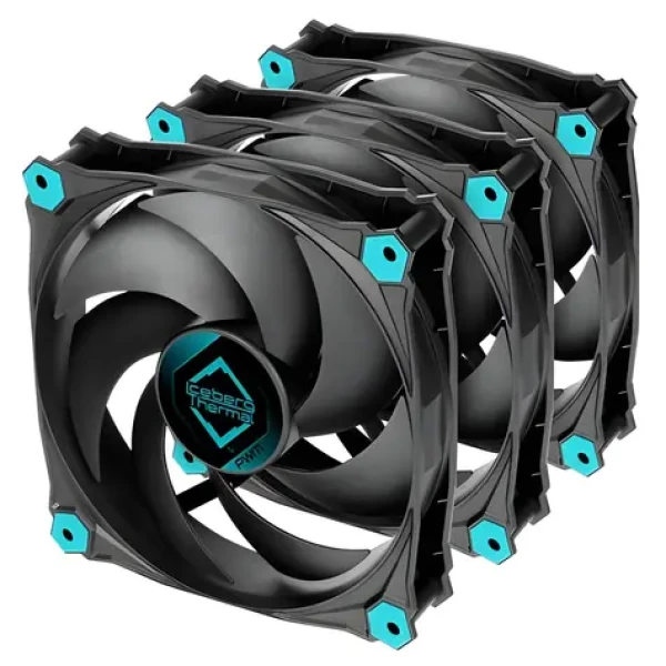 Iceberg Thermal IceGALE Silent PWM černá 3ks / 120 mm / kluzné ložisko / 21,8 dB / 51 CFM / 4-pin PWM (ICEGALE12P-BBT-3A)