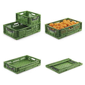 2 x Skládací stohovatelný eurobox 400x300x120 mm