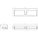 MEXEN - Box-A skříňka pro umyvadlo 140, 1 šuplík, černá lesk 91AX0-1400-235-1-70