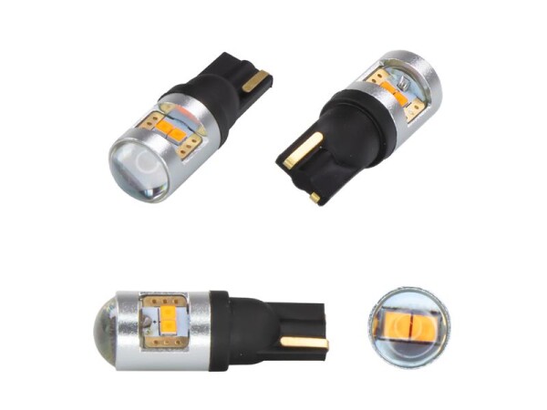 Autožárovka LED T10 12/24V CARCLEVER 952034cbora 6LED/CSP CAN-Bus oranžová 2ks