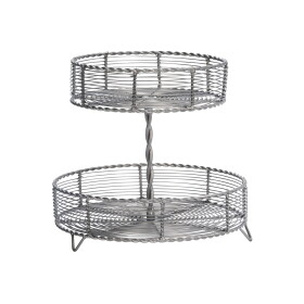 MADAM STOLTZ Drátěný etažér Steel, stříbrná barva, kov