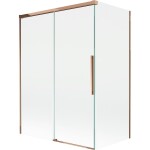 MEXEN/S - Rox vanová zástěna 2-křídlová posuvná 120 + 70 x 150, transparent, růžové zlato 8C9-120-070-60-00