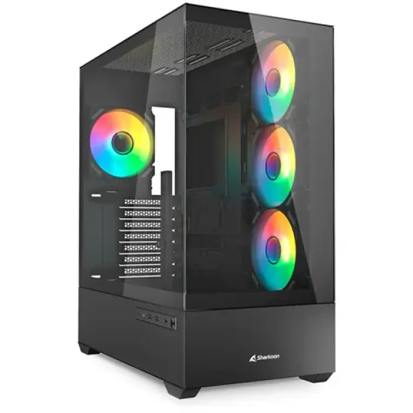 Sharkoon AK6 RGB bílá / ATX / 2x USB 3.2 / 1x USB-C / 4x 120mm / bez zdroje / průhledná bočnice (4044951041701)