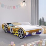 DumDekorace Okouzlující dětská postel 160 x 80 cm závodní auto