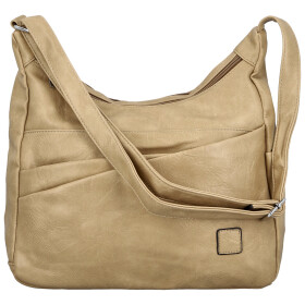 Stylová dámská koženková crossbody kabelka Gianni, béžová