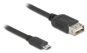 Delock černá / Kabel / USB Micro-B (M) - USB-A (F) / USB 2.0 / EASY-USB / 1 m (81518)