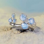 Stříbrný prsten Blue Butterfly - motýl, stříbro 925/1000, nastavitelná Modrá