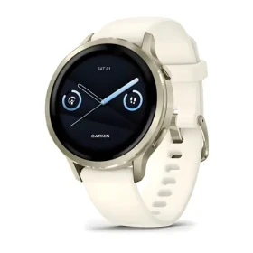 Garmin Venu 4 41 mm zlatá, béžový řemínek / Chytré hodinky / 1.2" AMOLED / GPS / Wi-Fi / 5 ATM (010-03013-00)