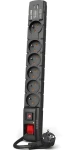 Acar W2437 3m kabel černá / 6 zásuvek / přepěťová ochrana (W2437)