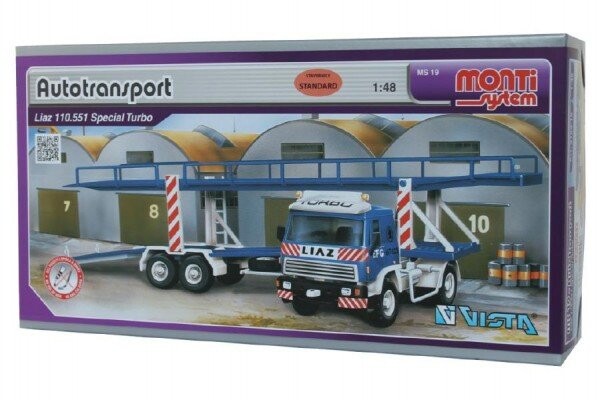 Stavebnice Monti System MS 19 Autotransport Liaz 1:48 v krabici 31,5x16,5x7,5cm