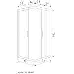 KERRA - Sprchový kout Malibu SQ 80x80 (bez vaničky) 5907548123442