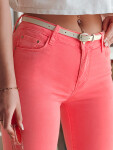 Dámské úzké kalhoty s páskem VIVASKIN světle růžové FashionStreet UY2468 M
