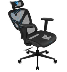 ThunderX3 YTC-Mesh černo-modrá / Ergonomická židle / nastavitelná / síťovaná / pojezdová kolečka / nosnost 125 kg (TEGC-3066001.B1)