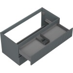 MEXEN/S - Rivel koupelnová skříňka pod umyvadlo 100, 2 zásuvky, reliéf , grafit mat 91A20-10047-2-BFF66