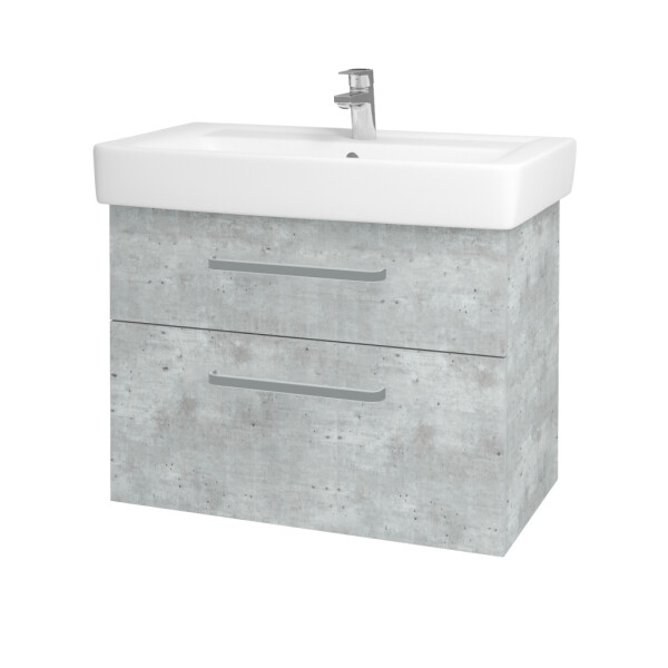 Dřevojas - Umyvadlová skříňka Q MAX SZZ2 80 - D01 Beton / Úchytka T01 / D01 Beton 67543A