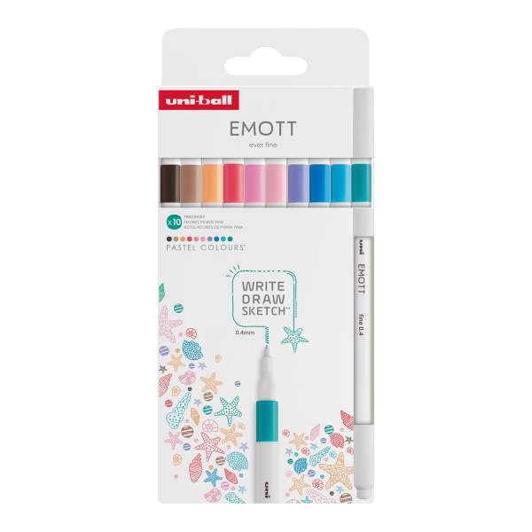 UNI EMOTT liner sada, PASTEL, 10 ks, mix barev