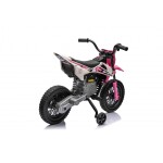 Mamido Dětská elektrická motorka Cross Pantone 361C růžová