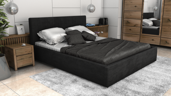 FRONTI Postel LINCOLN 160x200 černá s úložným prostorem