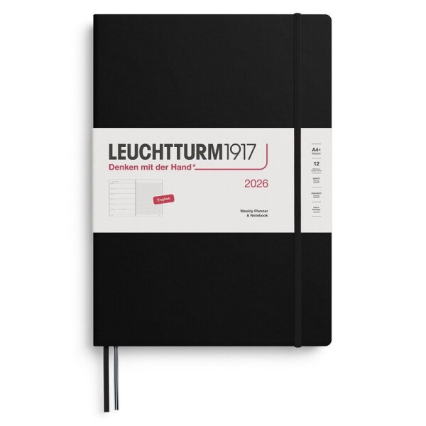 Weekly Planner & Notebook 2026 Master (A4+) Black