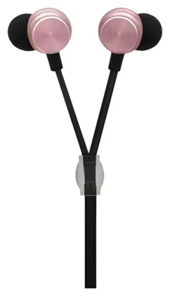 2GO In-Ear Luxury Zipper-Style růžová / Sluchátka do uší s mikrofonem / 3,5 mm jack / drátová / 3 velikosti nástavců (794477)