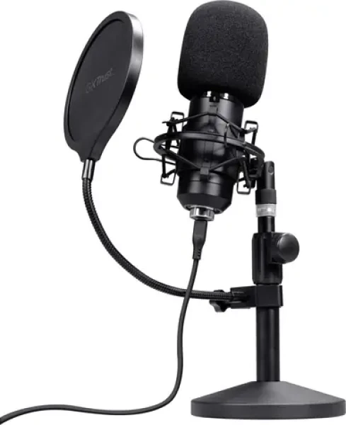 Trust GXT269 Emita II černá / Mikrofon / kondenzátorový / stolní stojan / USB / 2,5 m (25769)