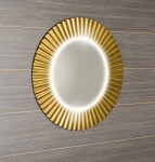 SAPHO - PRIDE STRIP kulaté zrcadlo s LED osvětlením v rámu ø 90cm, zlato PD950