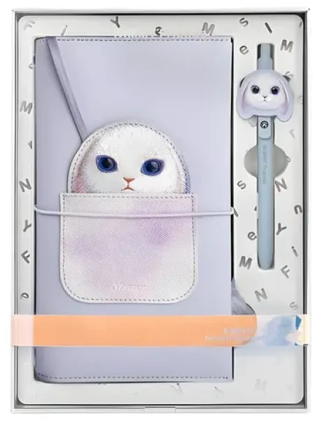 Nimmy Big Eyed Pet 2.0 Rabbit fialová / Zápisník s perem / 2v1 / motiv králík (N-XDY-SZB-08)