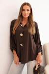 Dámská košile s viskózou a ozdobnými knoflíky a límečkem hnědá UNI