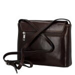 Trendy dámská kožená crossbody kabelka Georga, tmavě hnědá