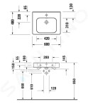 DURAVIT - Soleil by Starck Umyvadlo nábytkové 600x480 mm, s přepadem, otvor pro baterii, bílá 2377600000