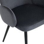 Židle jidelní, šedá látka, černá kovová noha