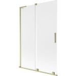 MEXEN/S - Velar L dvoukřídlá posuvná vanová zástěna 120 x 150, dekor, zlatá kartáčovaná 896-120-003-31-55