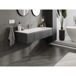 MEXEN/S - Rivel koupelnová skříňka 120 cm s umyvadlem Vela, 1 šuplík, reliéf , grafit mat/bílá mat - 91A20-12023-1-BF66-W23M0 91A20-12023-1-BF66-W23M01