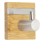 MSV FLAVIO samolepící háček na ručníky bambus / nerez ocel / 45 x 31 mm (3700703946335)