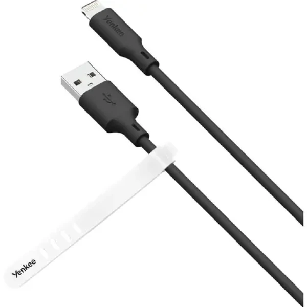 YENKEE YCU 615 BK SILIC Kabel USB-A (M) - Lightning (M) 1.5m černá / 12W (8590669356850)