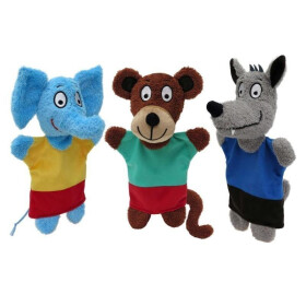 Slon Eda Opičák Pepa Vlk šedivák, maňásci sada