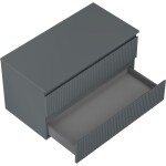 MEXEN/S - Rivel koupelnová skříňka pod umyvadlo 90 cm s deskou, 2 zásuvky, reliéf , grafit mat 91A20-09047-2-BFFC66